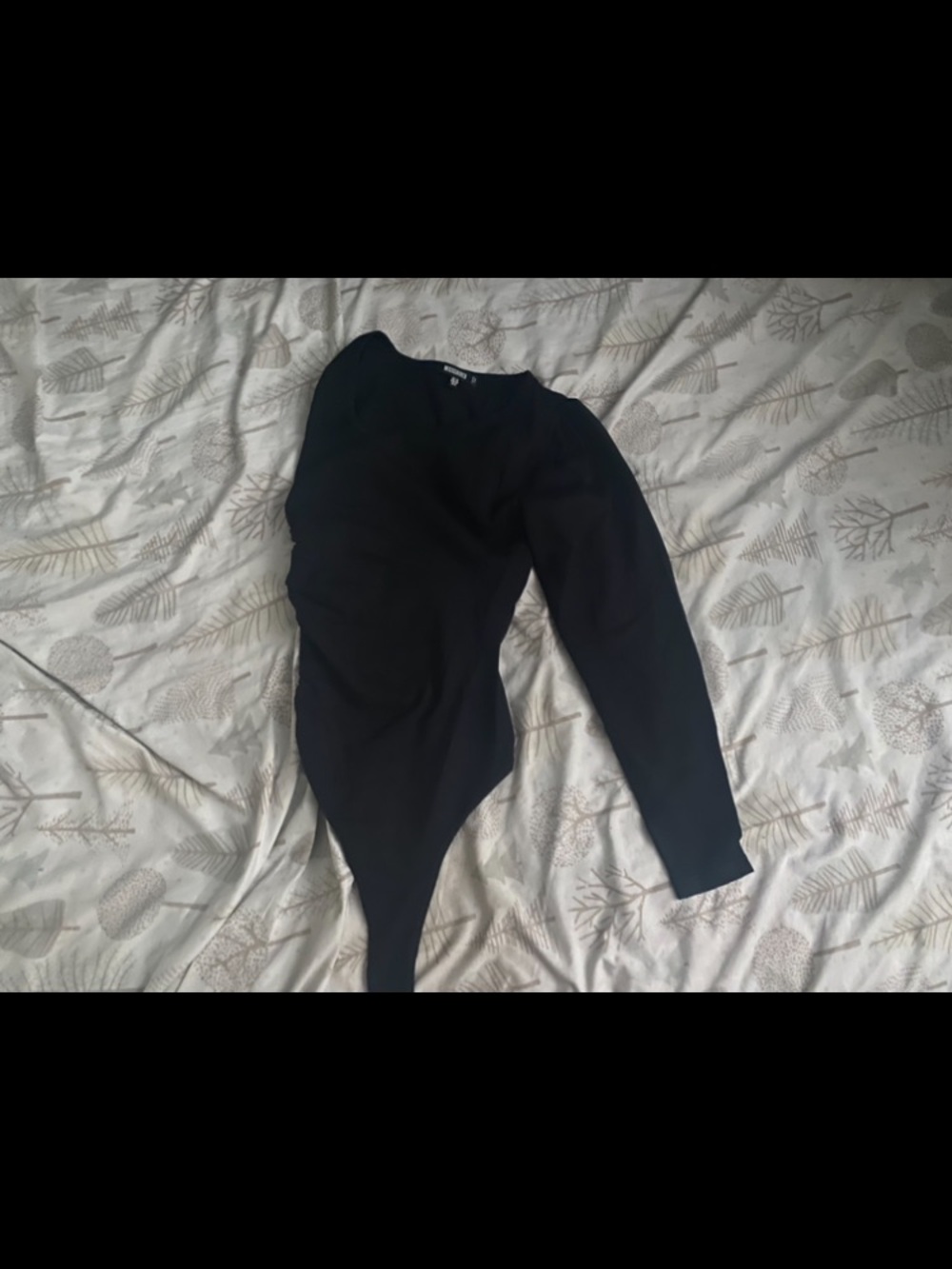 Missguided Black Long Sleeve Asymmetric Bodysuit